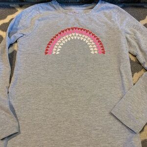 Girls glitter heart long  sleeve shirt size 8